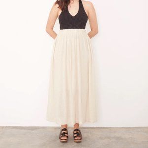 NWT Black Crane Double Layered Skirt in Natural